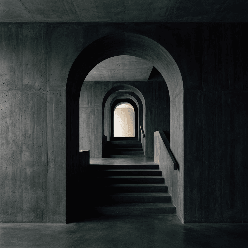 Cover of the Nova Executive Briefing “The Leadership Advantage”, showing a dark concrete archway framing a lit staircase.